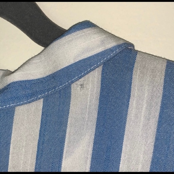 OLD NAVY Striped Cap Sleeve Button Down Shirt Large - Picture 12 of 13